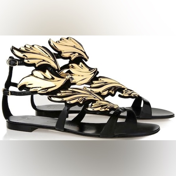 Giuseppe Zanotti Flat Patent Leather “Firewings” Sandals - Picture 3 of 5